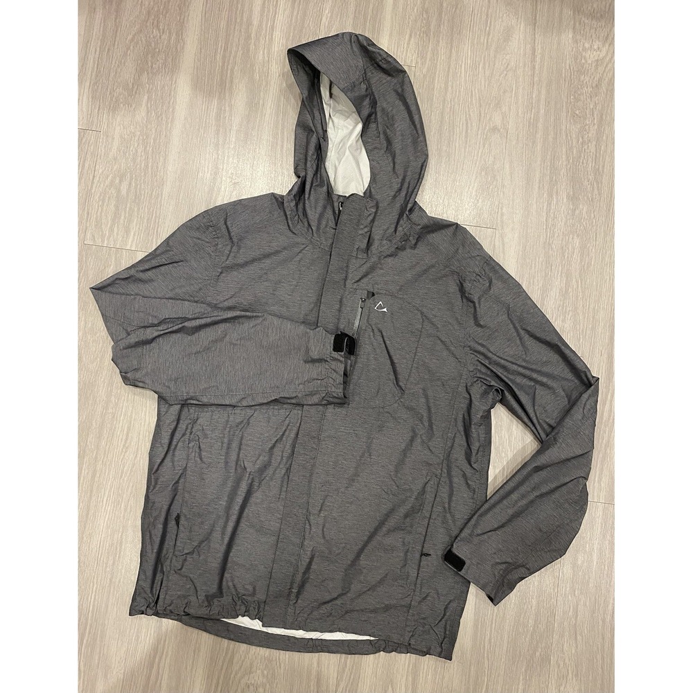 Paradox Rain Jacket Unisex Large Gray Hooded Zipper Pockets‎ Adjustable